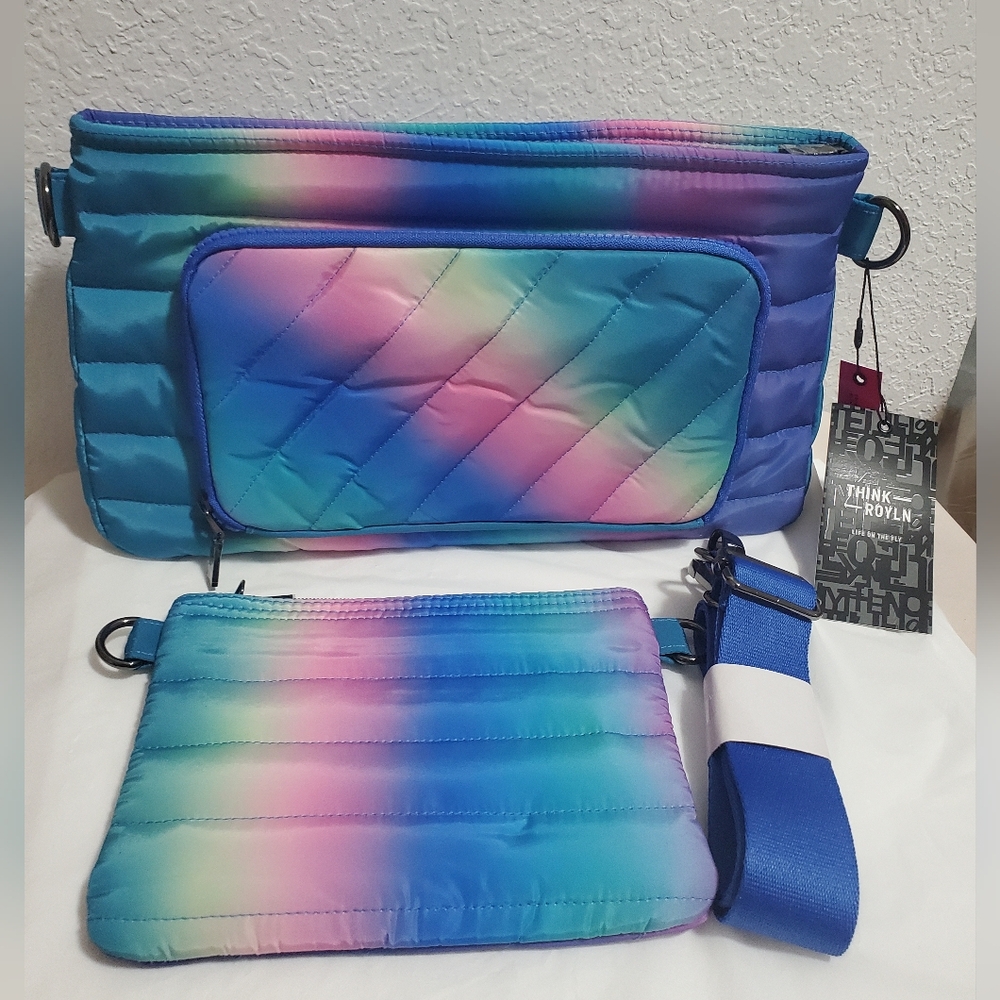 Think Royln Rainow Quilted Crossbody/Shoulder Bag Set